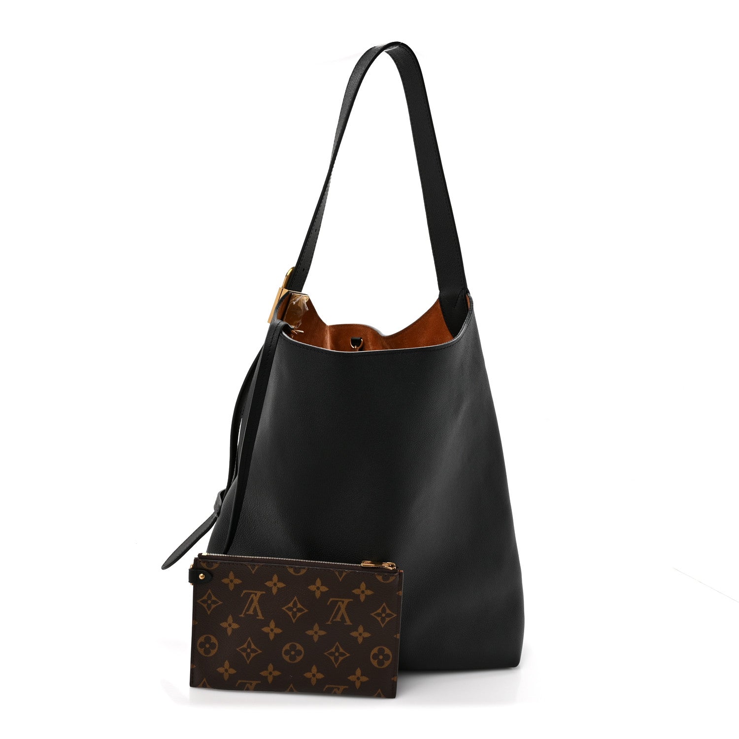 Louis Vuitton Grained Calfskin Low Key Hobo MM Black 3 of 10