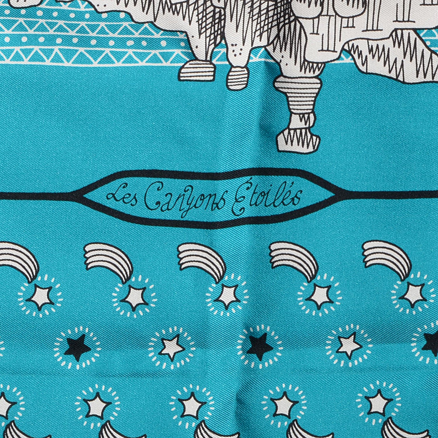 Hermes Silk Les Canyons Etoiles Bandana Scarf 55 3 of 6