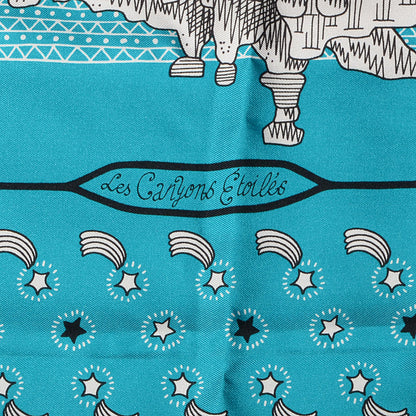Hermes Silk Les Canyons Etoiles Bandana Scarf 55 3 of 6