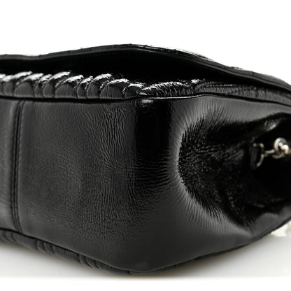 Versace Patent Nappa Quilted Virtus Shoulder Bag Black 9 of 11