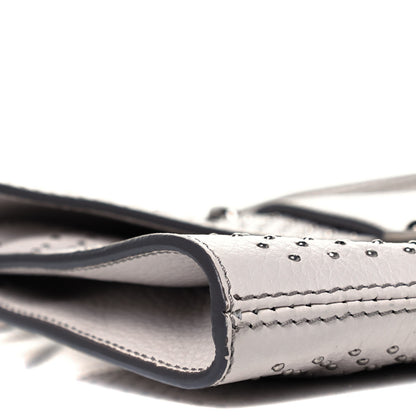 Jimmy Choo Calfskin Studded Rivera Flap Clutch White 8 of 9