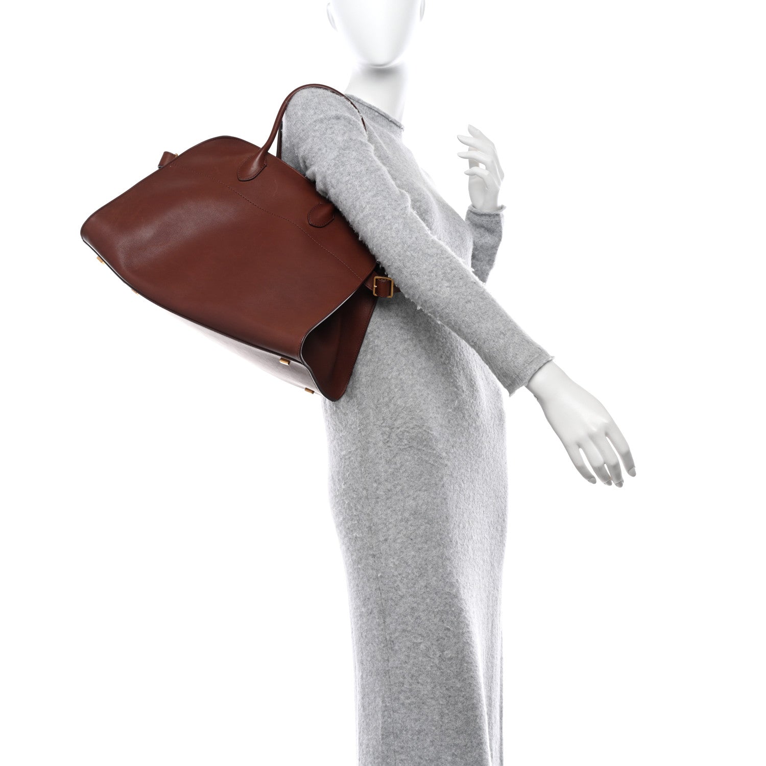 The Row Polished Saddle Calfskin Soft Margaux 15 New Burgundy 2 of 9