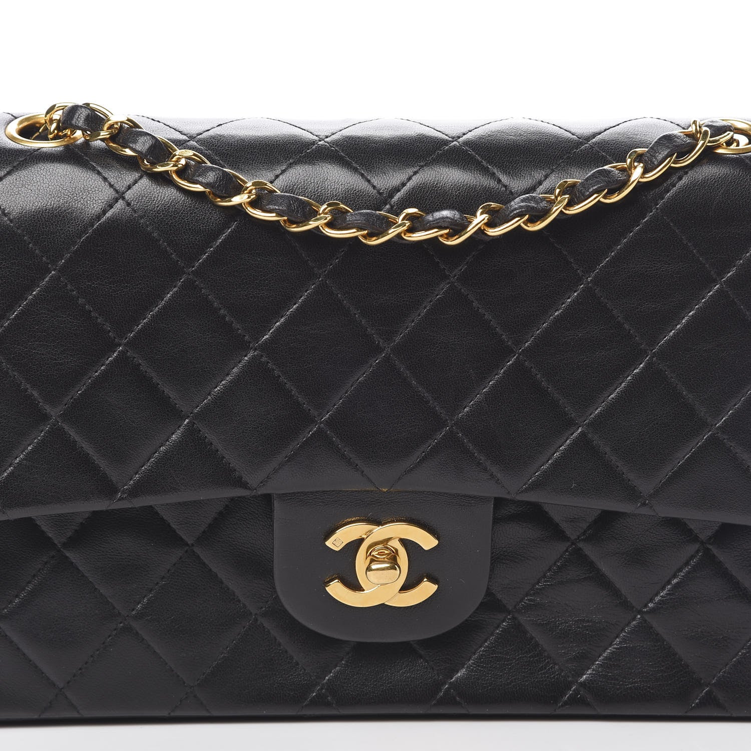 Chanel Lambskin Quilted Medium Double Flap Black 9 of 16