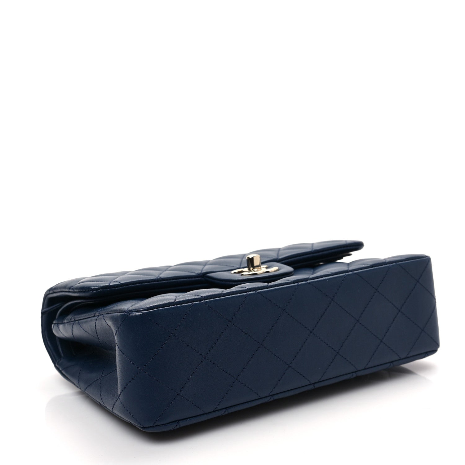 Chanel Lambskin Quilted Small Double Flap Dark Blue 3 of 8