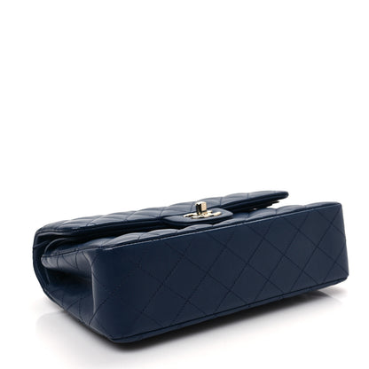 Chanel Lambskin Quilted Small Double Flap Dark Blue 3 of 8