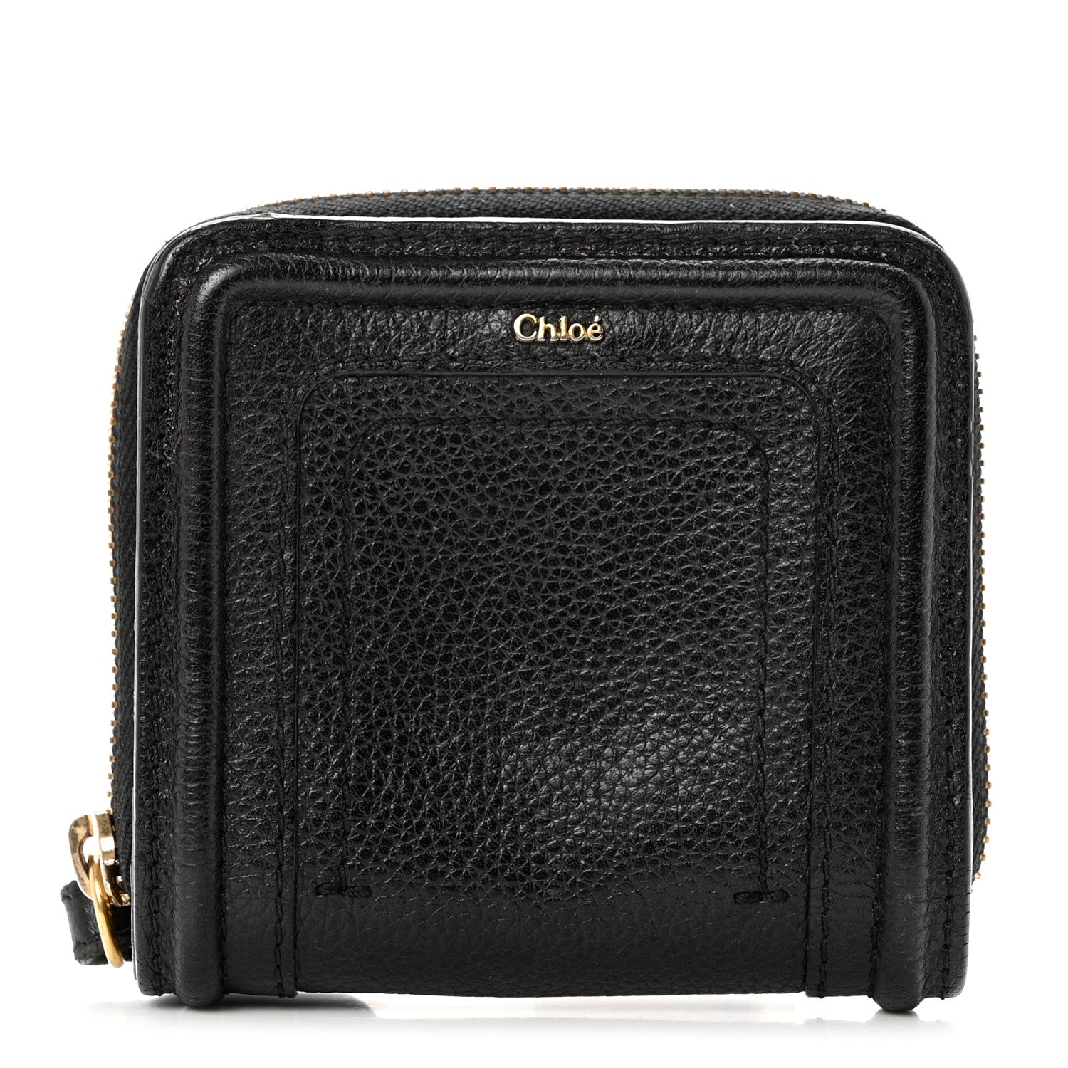 Chloe Grained Calfskin Compact Zip Around Wallet Black 1 of 7