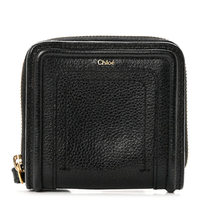 Chloe Grained Calfskin Compact Zip Around Wallet Black 1 of 7