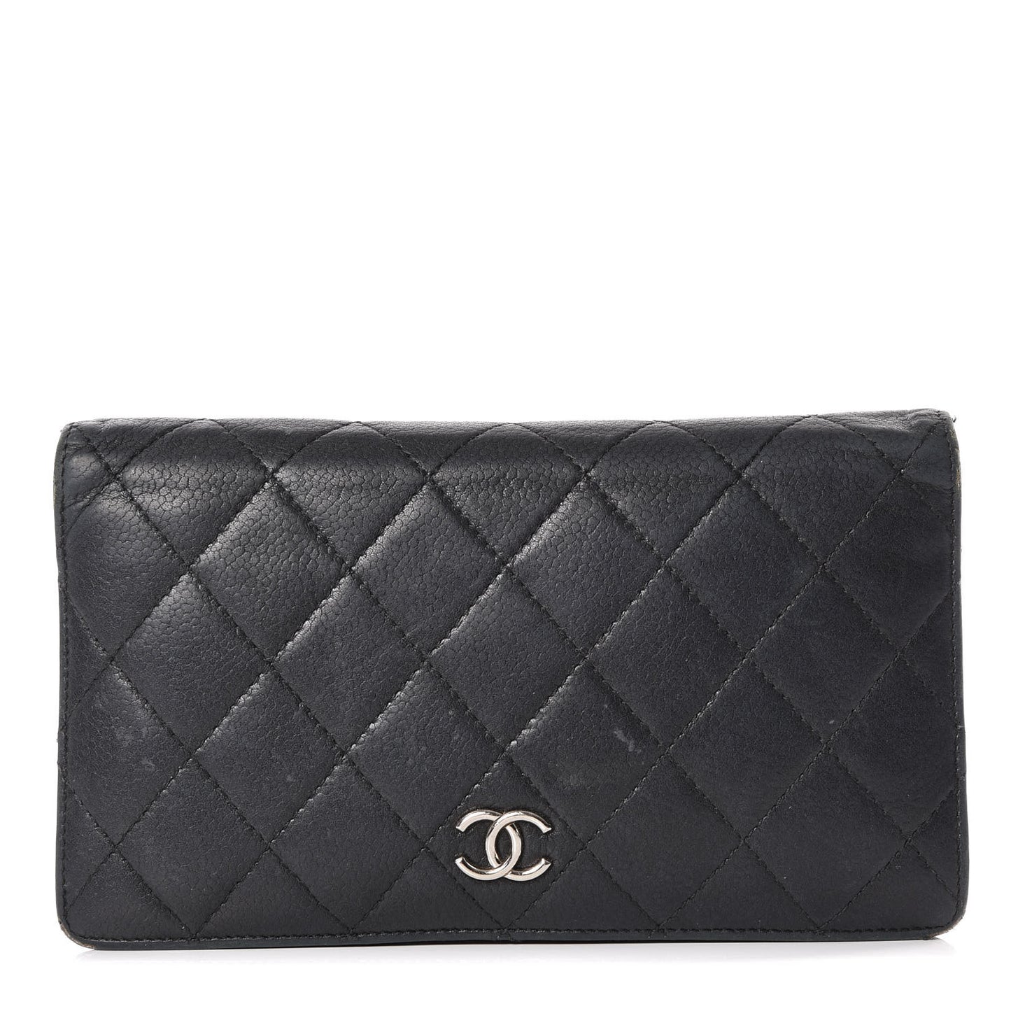 Caviar Calfskin Quilted Yen Wallet Black