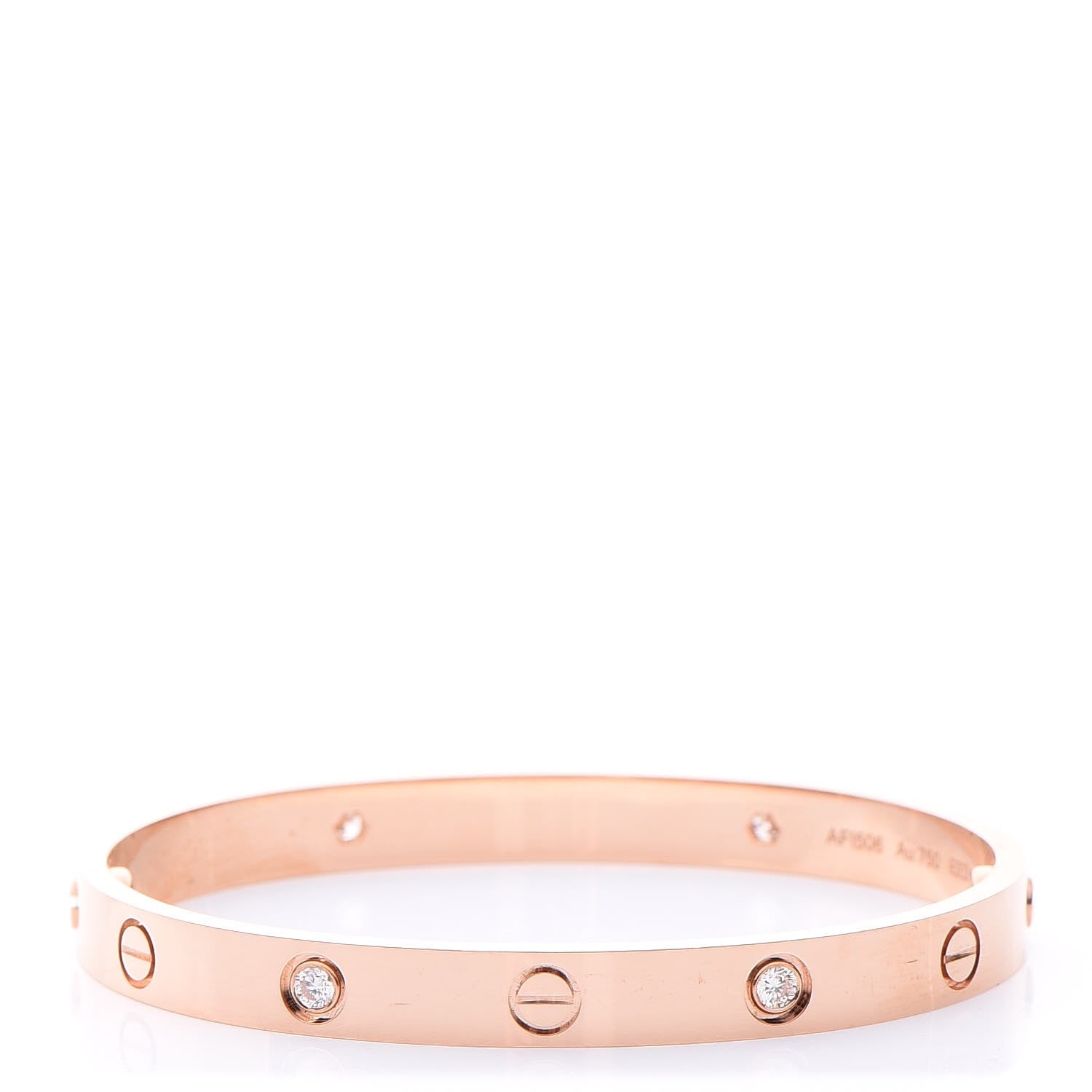 Cartier 18K Pink Gold 4 Diamond LOVE Bracelet 17 1 of 1