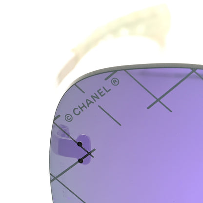 Chanel Acetate Shield Runway Sunglasses 71158 Silver Purple 7 of 8