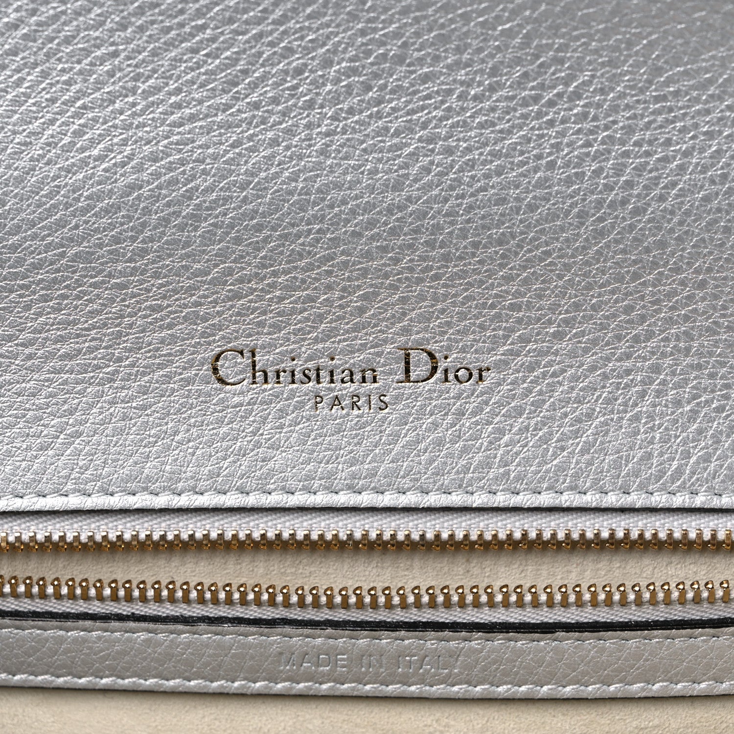 Christian Dior Metallic Grained Calfskin Medium Diorama Flap Bag Silver 6 of 12