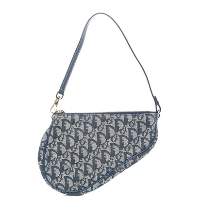 Christian Dior Monogram Mini Saddle Pochette Navy 1 of 7