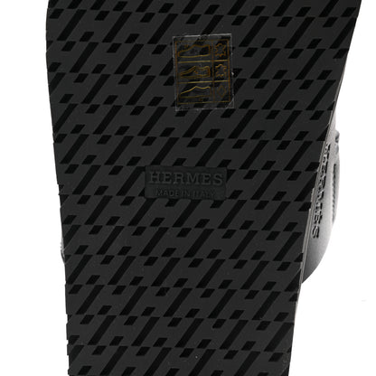 Hermes Calfskin Womens Chypre Sandals 36 Black 6 of 9