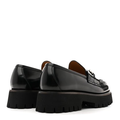 Gucci Cordovan Lux Womens Horsebit 45mm Platform Loafers 39.5 Black 5 of 10
