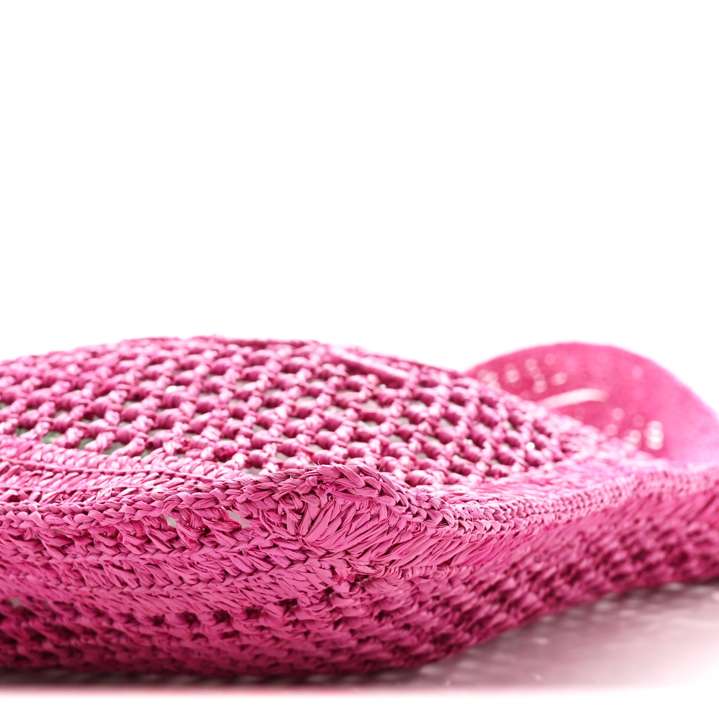 Raffia Summer Banana Tote Fuchsia Rose