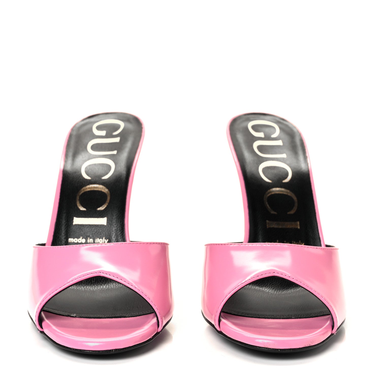 Gucci Patent Calfskin High Heel Slides 37 Pink Plexi 2 of 7