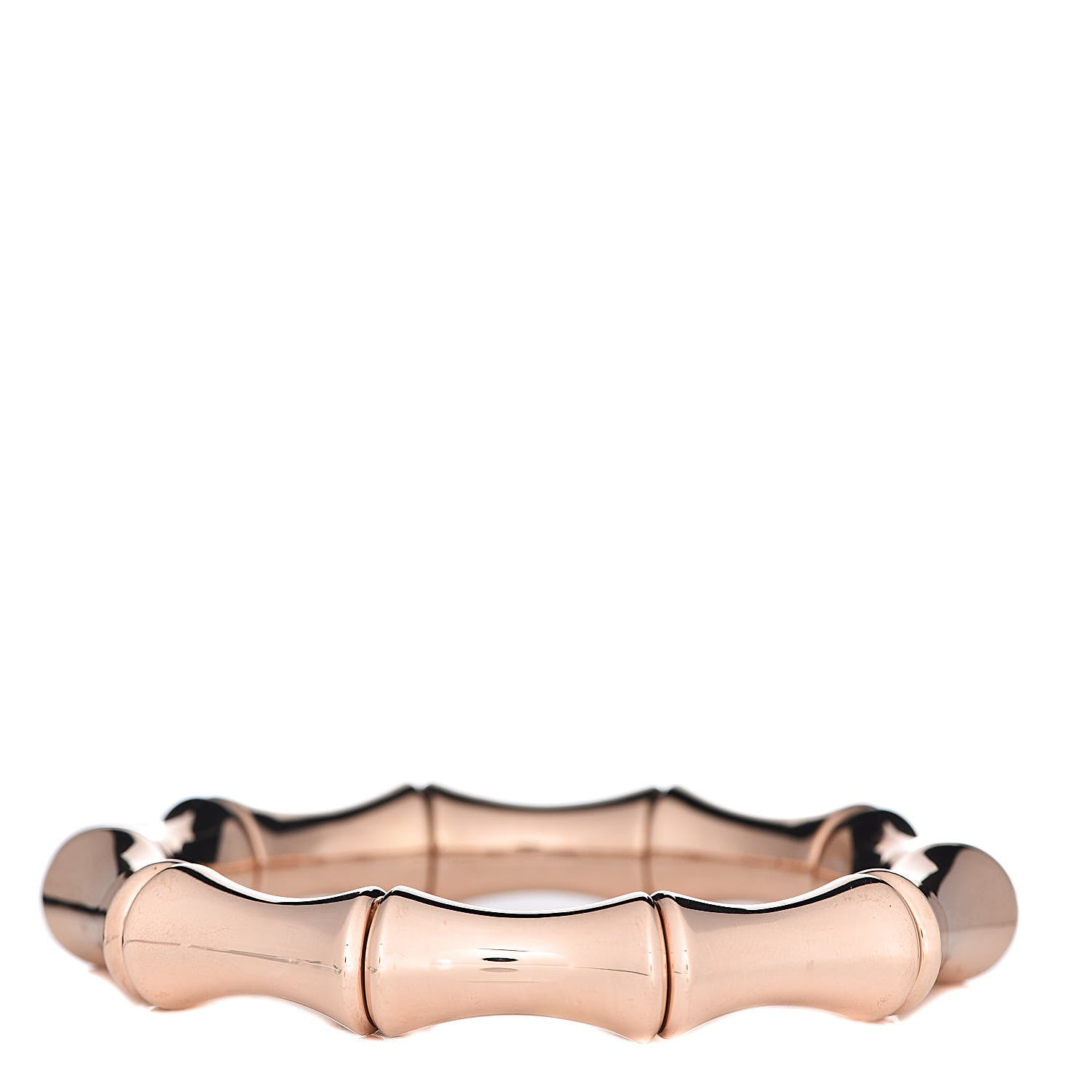 Gucci 18K Rose Gold Large Bamboo Spring Bracelet 16 3 of 6