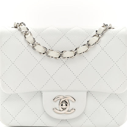 Chanel Caviar Quilted Mini Square Flap White 8 of 10