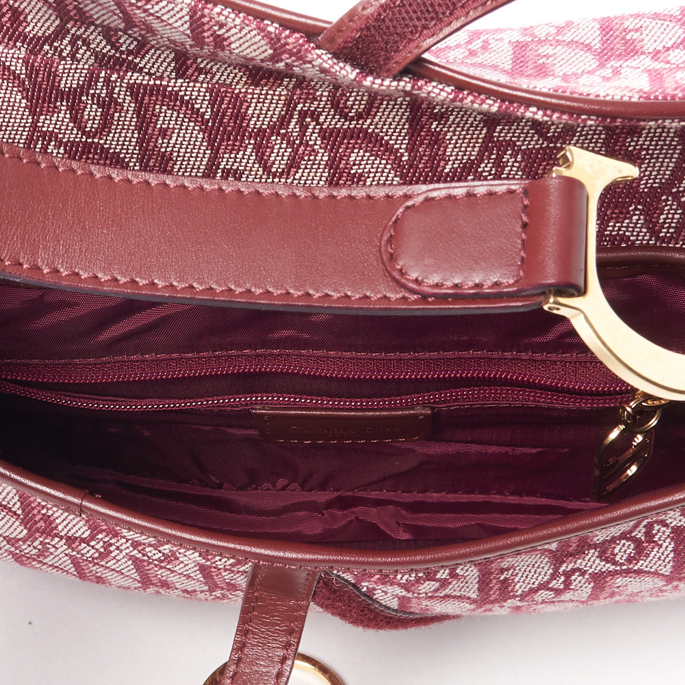 Monogram Double Saddle Bag Burgundy