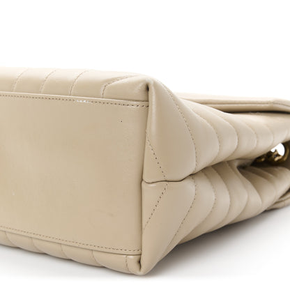 Saint Laurent Calfskin Y Quilted Monogram Medium Loulou Chain Satchel Dark Beige 11 of 14
