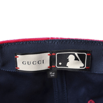 Gucci X MLB Velvet NY Yankees Baseball Hat 57-61 Pink 7 of 7