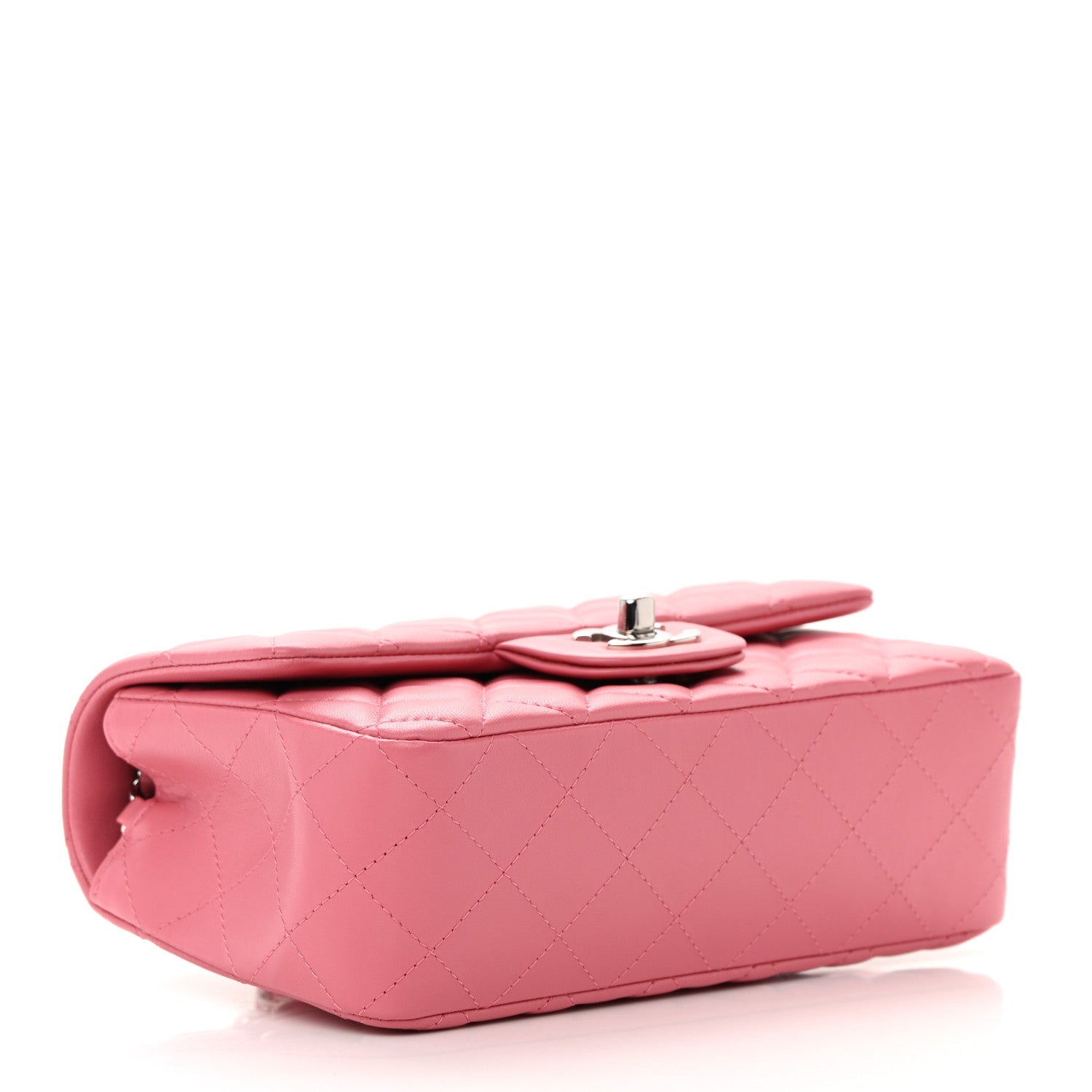 Chanel Lambskin Quilted Mini Rectangular Flap Pink 4 of 12