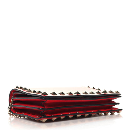 Valentino Garavani Vitello Rockstud Wallet On Chain Rouge Pur 4 of 11