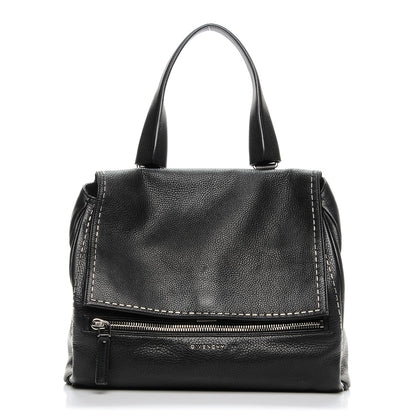 Givenchy Grained Calfskin Metal Stitch Medium Pandora Pure Flap Bag Black 1 of 7