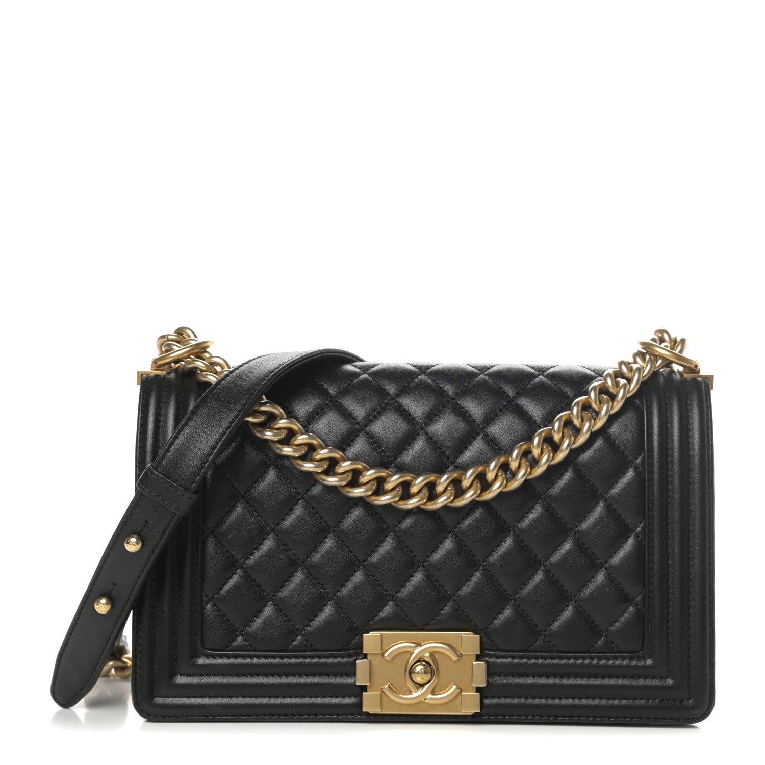 Chanel Lambskin Quilted Medium Boy Flap Black 1 of 17