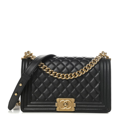 Chanel Lambskin Quilted Medium Boy Flap Black 1 of 17