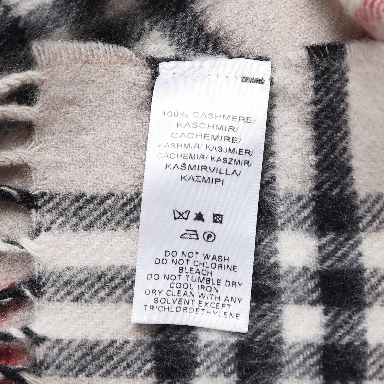 Burberry Cashmere House Check Fringe Scarf Beige 5 of 6