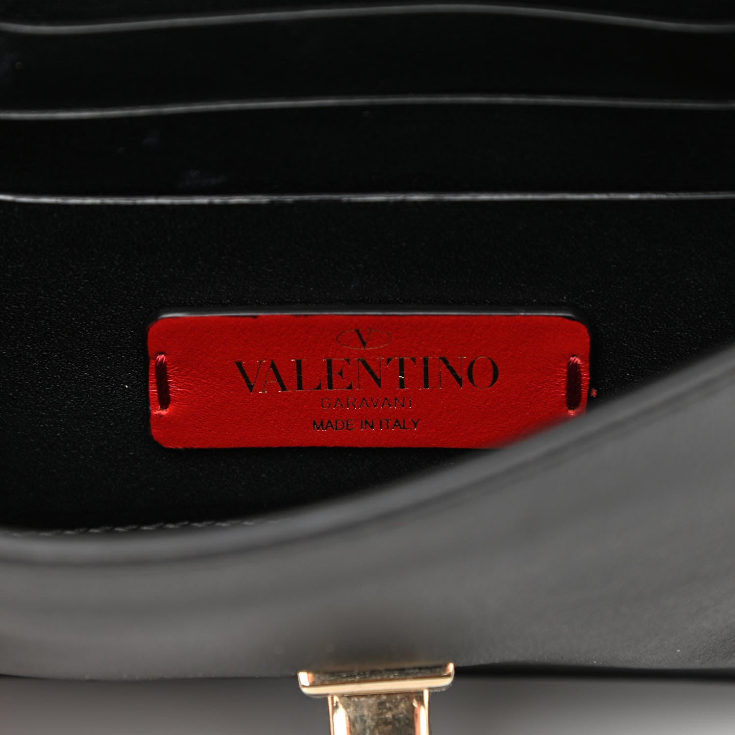 Valentino Garavani Calfskin Crystal Bead Embellished Mini Rockstud Love Story Ruffle Strap Bag Black 7 of 11