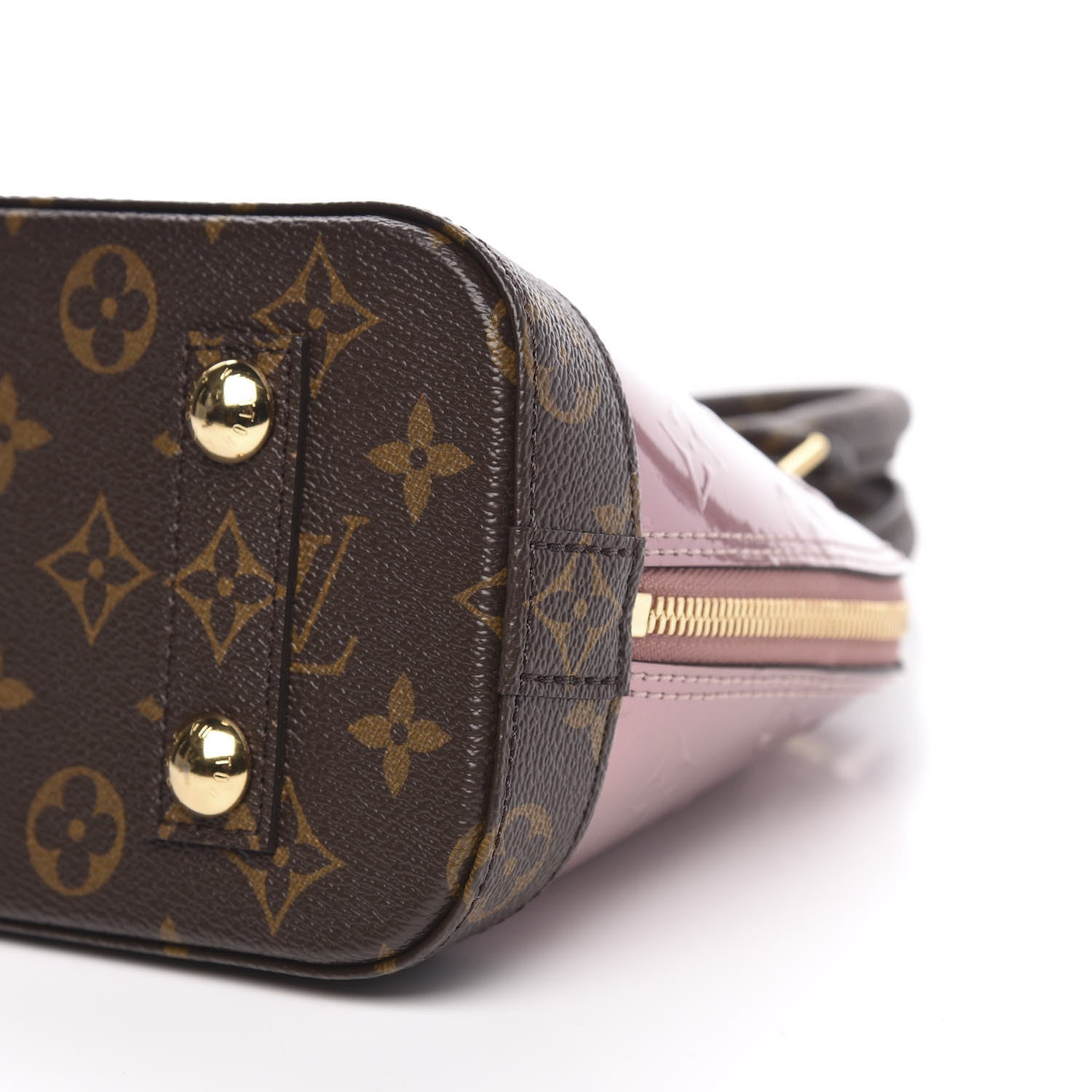 Louis Vuitton Vernis Monogram Alma BB Rose Pale Metallise 8 of 9