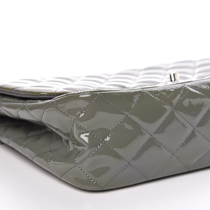 Chanel Patent Quilted Jumbo Single Flap Grey 6 of 18