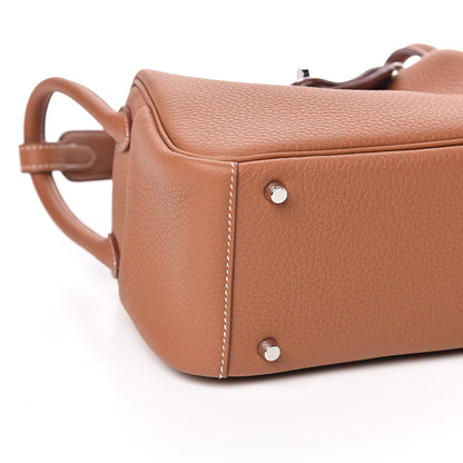Hermes Taurillon Clemence Mini Lindy 20 Gold 7 of 10