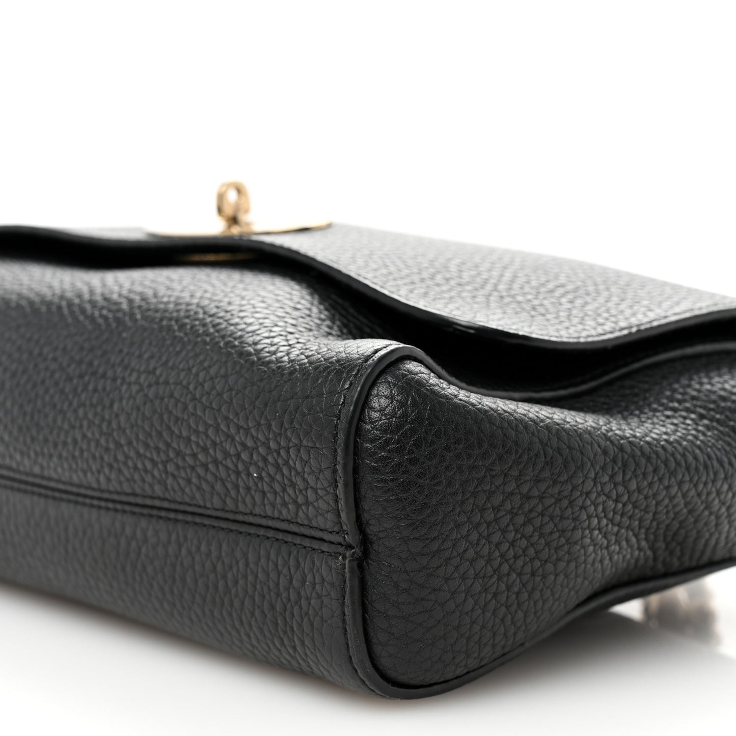 Small Classic Grain Calfskin Medium Lily Black