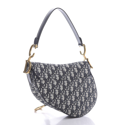 Christian Dior Oblique Saddle Bag Blue 3 of 11