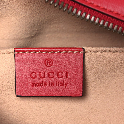 Gucci Calfskin Matelasse Small GG Marmont Chain Shoulder Bag Hibiscus Red 6 of 10