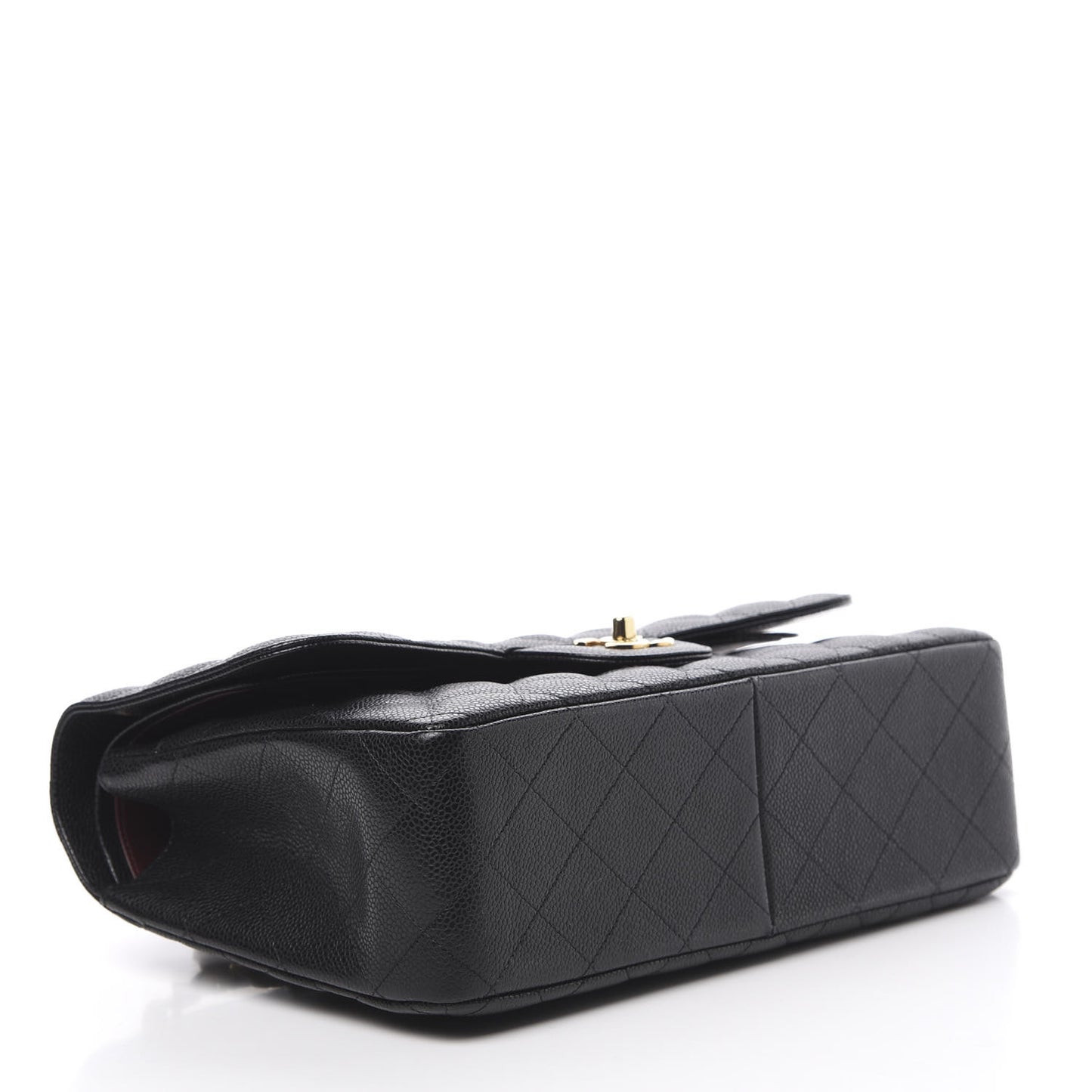 Caviar Quilted Jumbo Double Flap Black