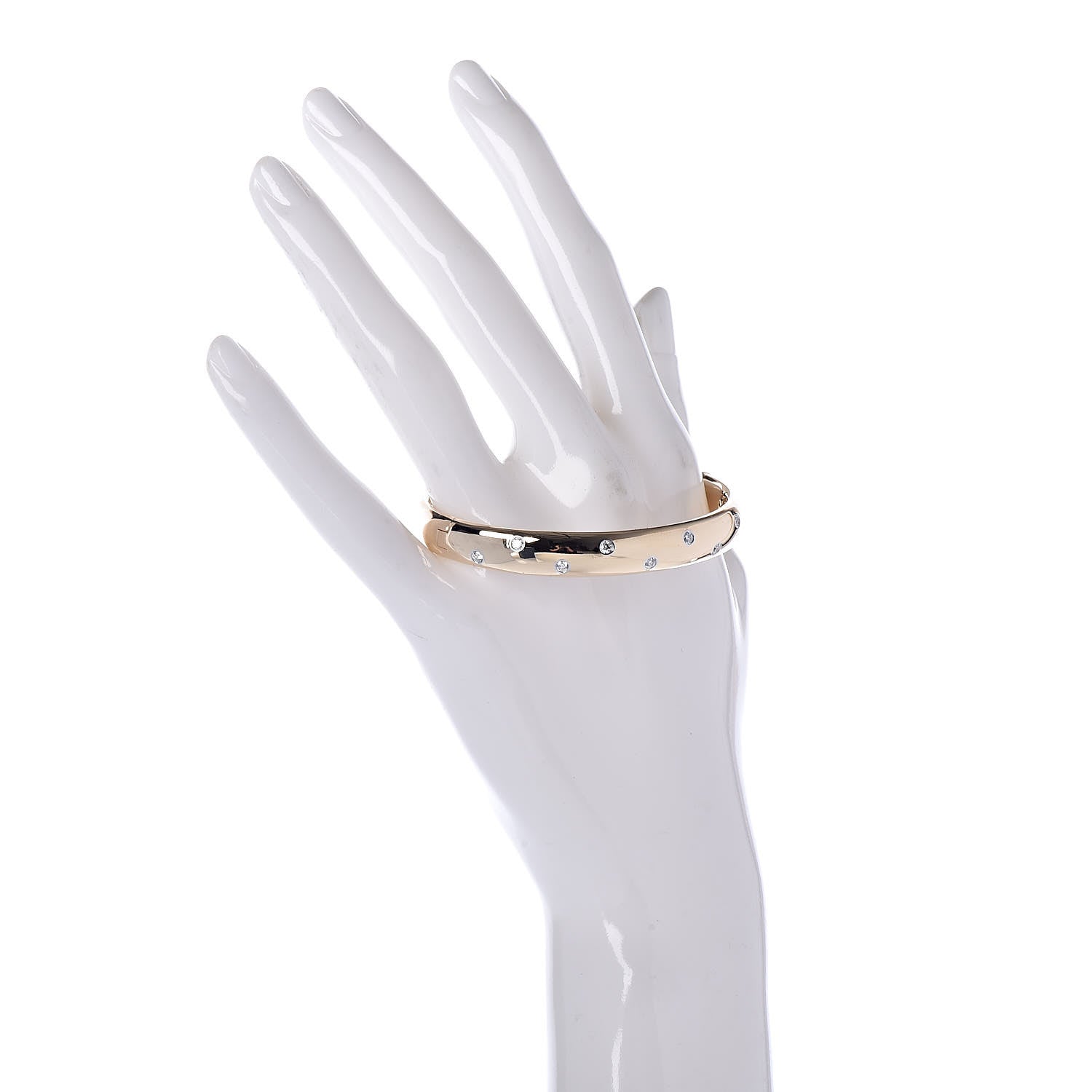 Tiffany 18K Yellow Gold Platinum Diamond 8.5mm Etoile Bangle Bracelet 2 of 4