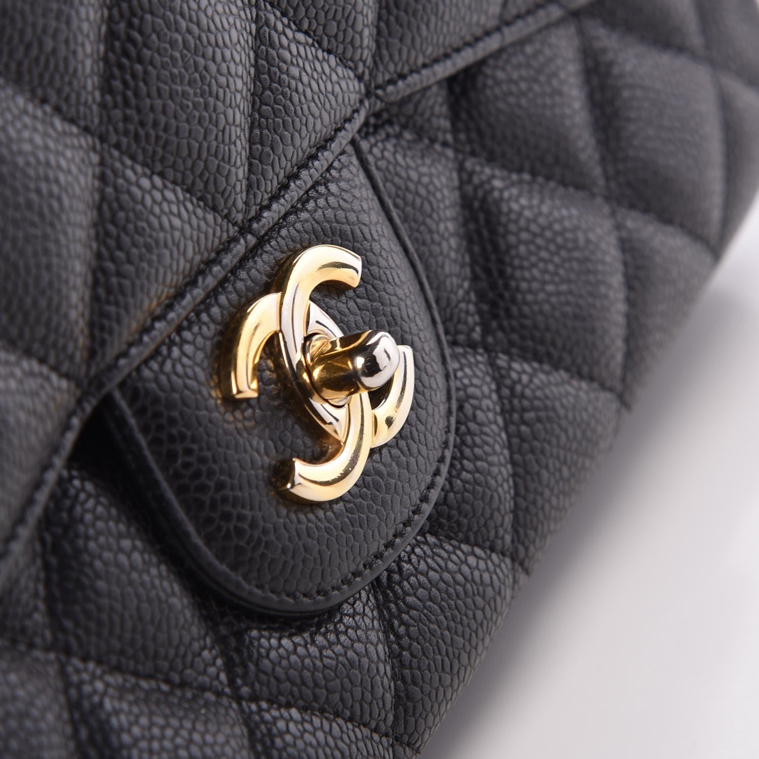 Chanel Caviar Quilted Jumbo Single Flap Black 11 of 13