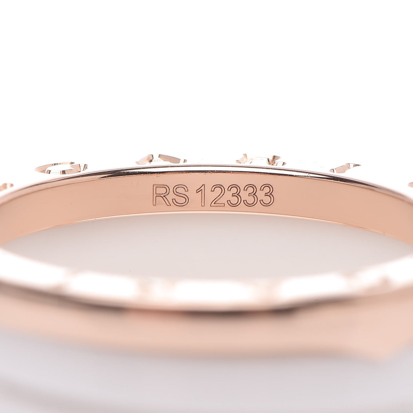 18K Rose Gold White Ceramic B.Zero1 Four-Band Ring 54 6.75