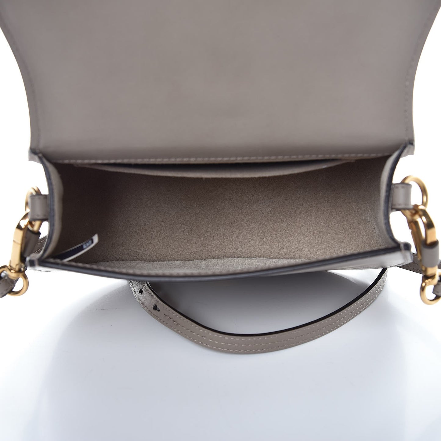 Calfskin Suede Medium Nile Bracelet Bag Motty Grey