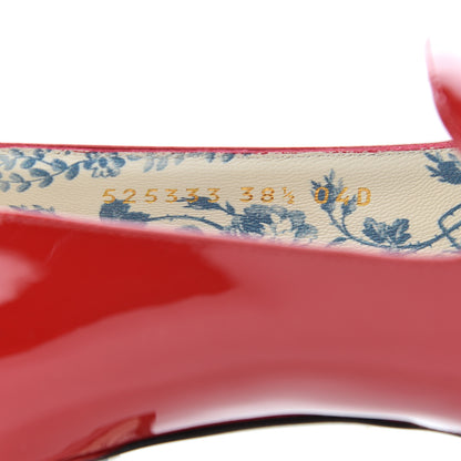 Gucci Vernice GG Victoire 55mm Loafer Pumps 38.5 Hibiscus Red 8 of 9