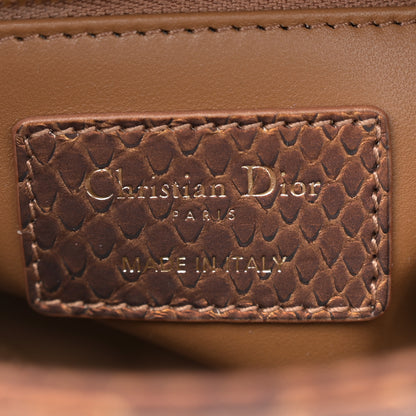 Christian Dior Metallic Snakeskin Mini Lady Dior Brown 6 of 10