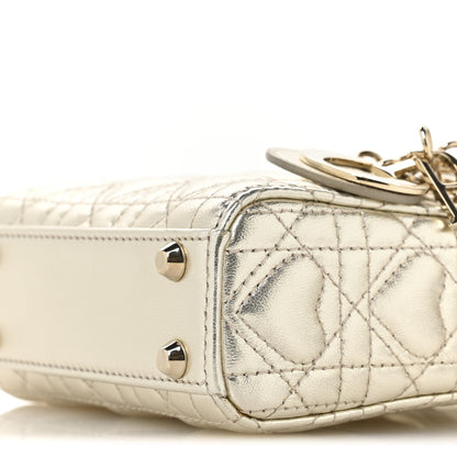 Christian Dior Metallic Lambskin Cannage Micro DiorAmour Lady Dior Gold 10 of 10