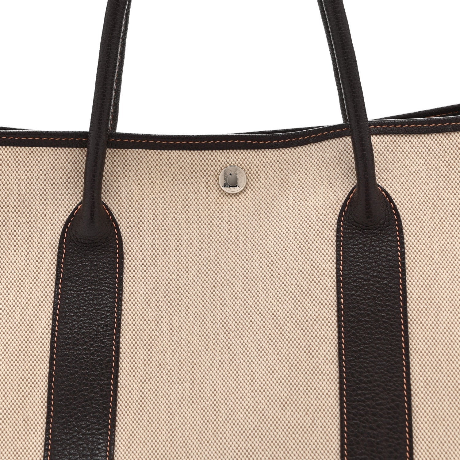 Hermes Buffle Skipper Toile Garden Party 36 MM Tote Marron Fonce 7 of 15