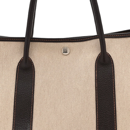 Hermes Buffle Skipper Toile Garden Party 36 MM Tote Marron Fonce 7 of 15