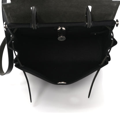Hermes Military Toile Vache Hunter Herbag Zip PM 31 Black 5 of 8