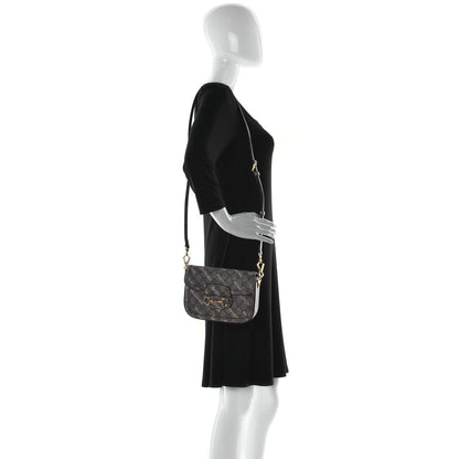 Gucci X BALENCIAGA GG Supreme Monogram Web Logo Print Mini Horsebit 1955 Shoulder Bag Beige Ebony 2 of 11